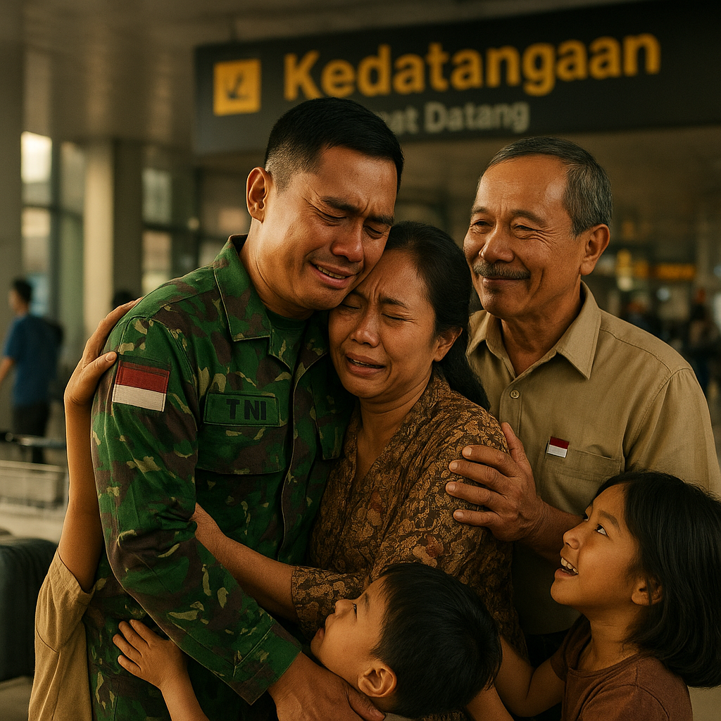 Momen Haru Reuni Keluarga: Prajurit TNI Kembali dari Tugas Pengamanan Perbatasan setelah Satu Tahun
