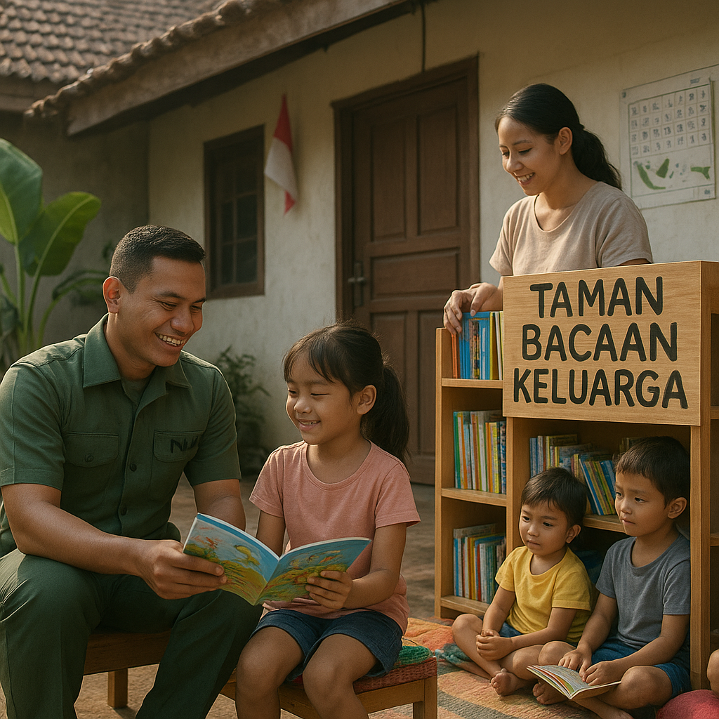 Prajurit TNI AD Ciptakan "Taman Bacaan Keluarga" di Rumahnya untuk Anak dan Anak Tetangga