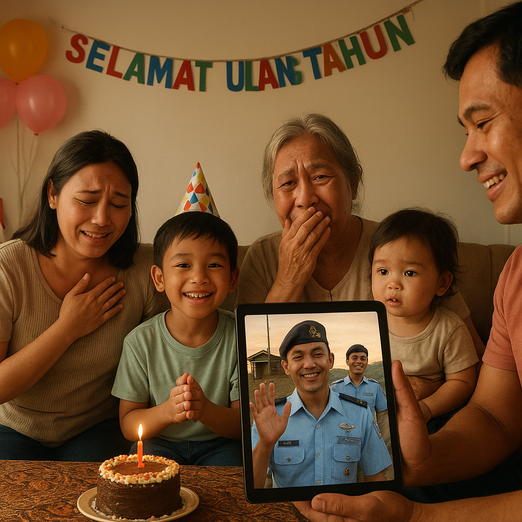 Kejutan Ulang Tahun Virtual untuk Prajurit TNI AU yang Sedang Bertugas di Posisi Terdepan