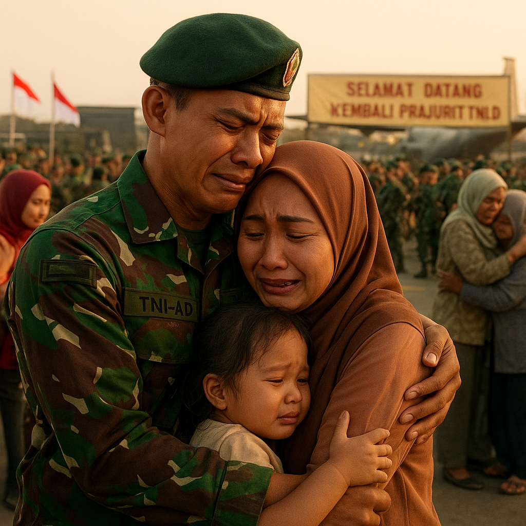 Peluk Hingga Redakan Tangis, Reuni Emosional Prajurit TNI Setelah 1 Tahun Bertugas di Perbatasan