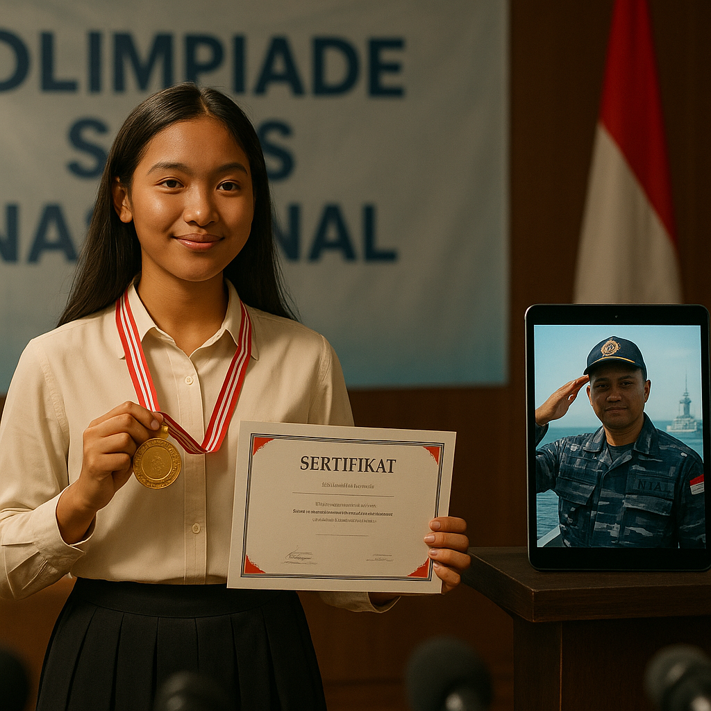 Anak Prajurit TNI AL Raih Medali Olimpiade Sains Nasional, Dedikasi Ayah di Laut Jadi Penyemangat