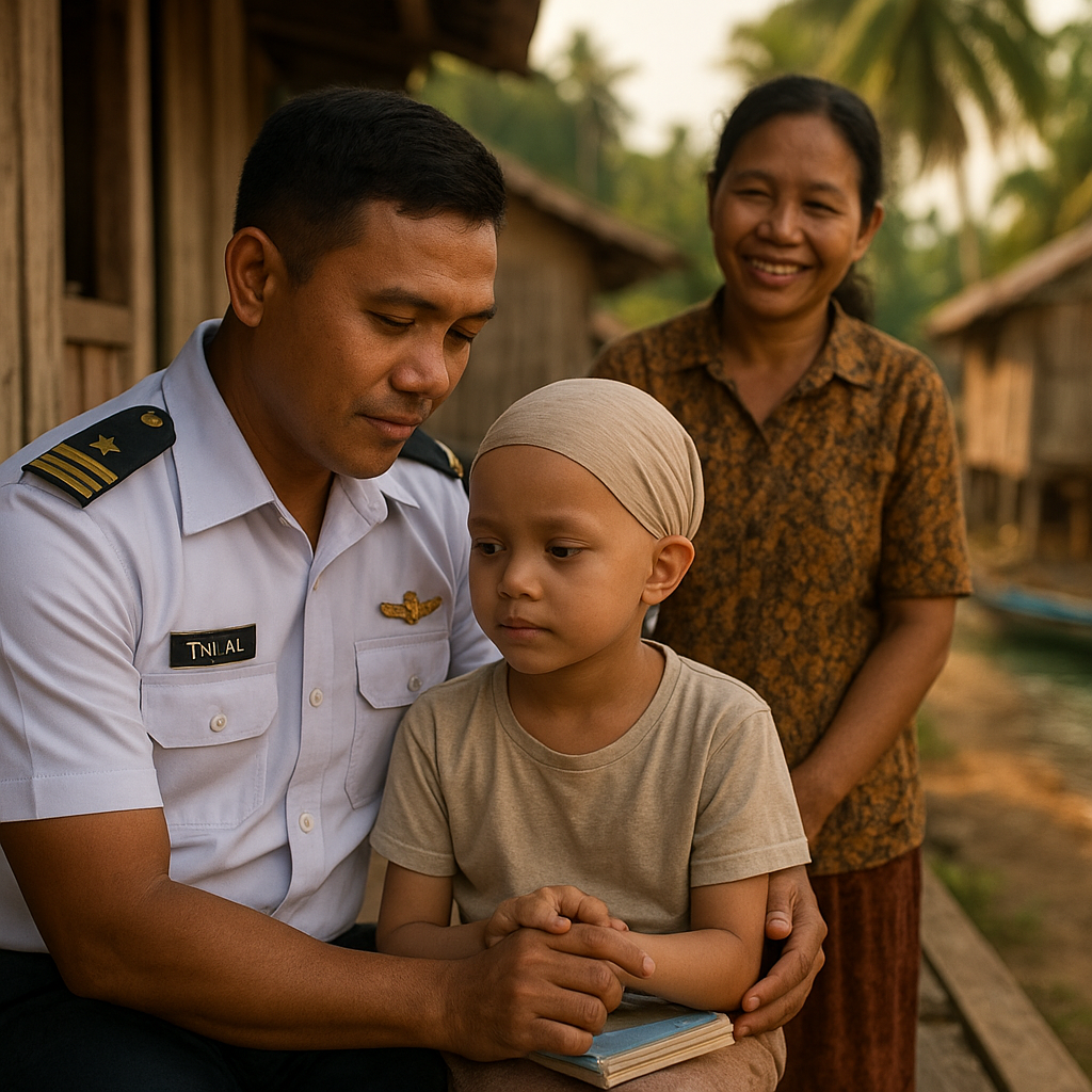 Prajurit TNI AL Jadi Ayah Asuh bagi Anak Penderita Kanker di Daerah Terpencil Maluku