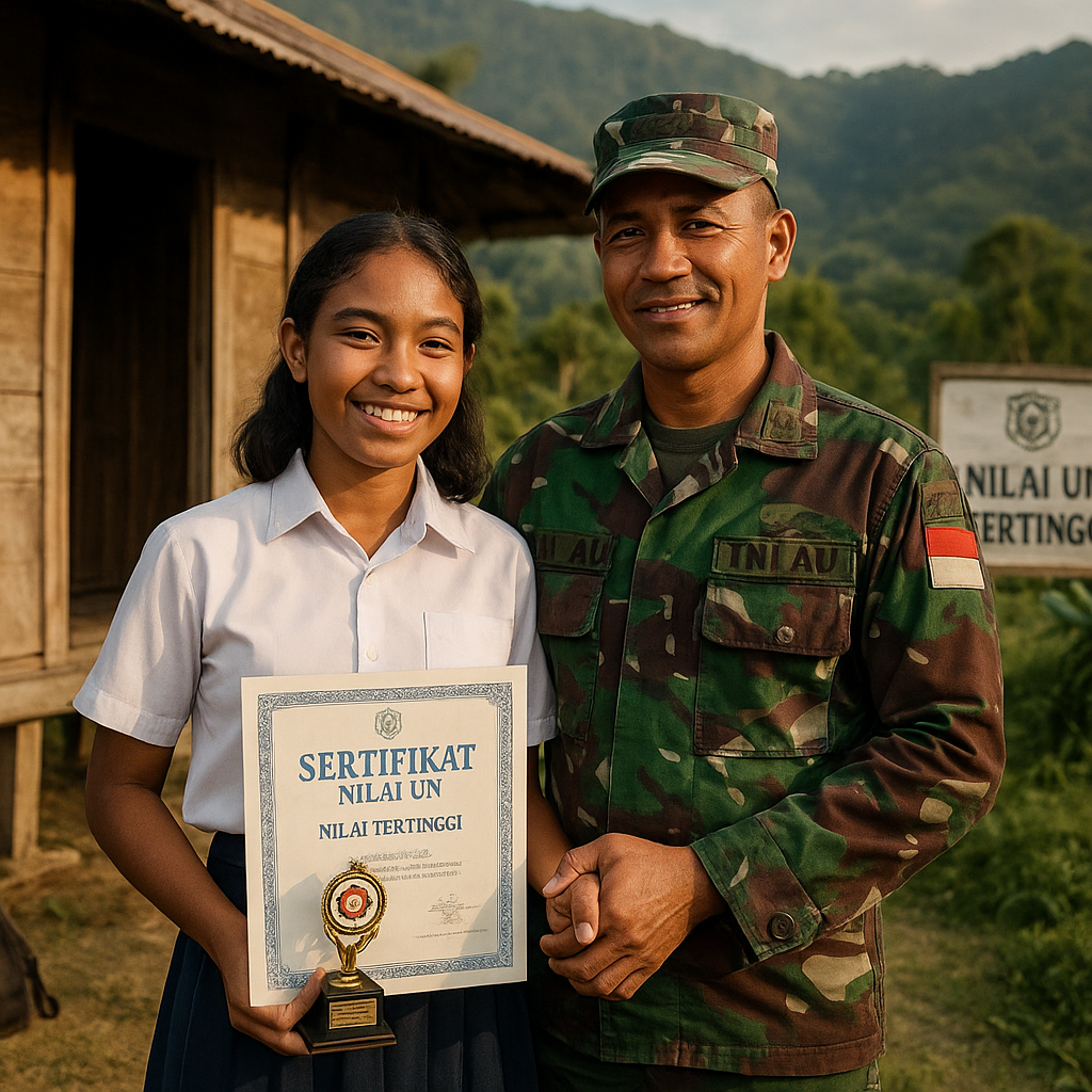 Anak Prajurit TNI AU Raih Nilai UN Tertinggi, Hadiah untuk Ayah yang Bertugas di Daerah Terpencil