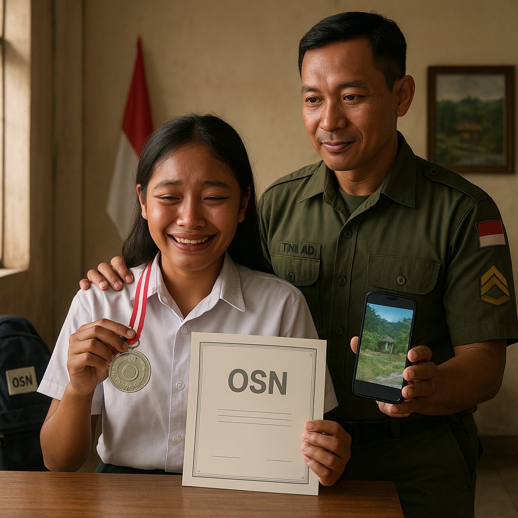 Anak Prajurit TNI AD Raih Juara Olimpiade Sains, Dedikasi Ayah di Perbatasan Terbayar