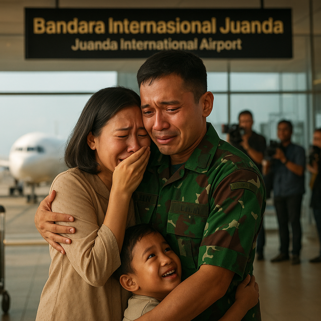 Emosional! Letda Inf Jatmiko Disambut Tangis Istri dan Anak Usai Bertugas 1 Tahun di Perbatasan