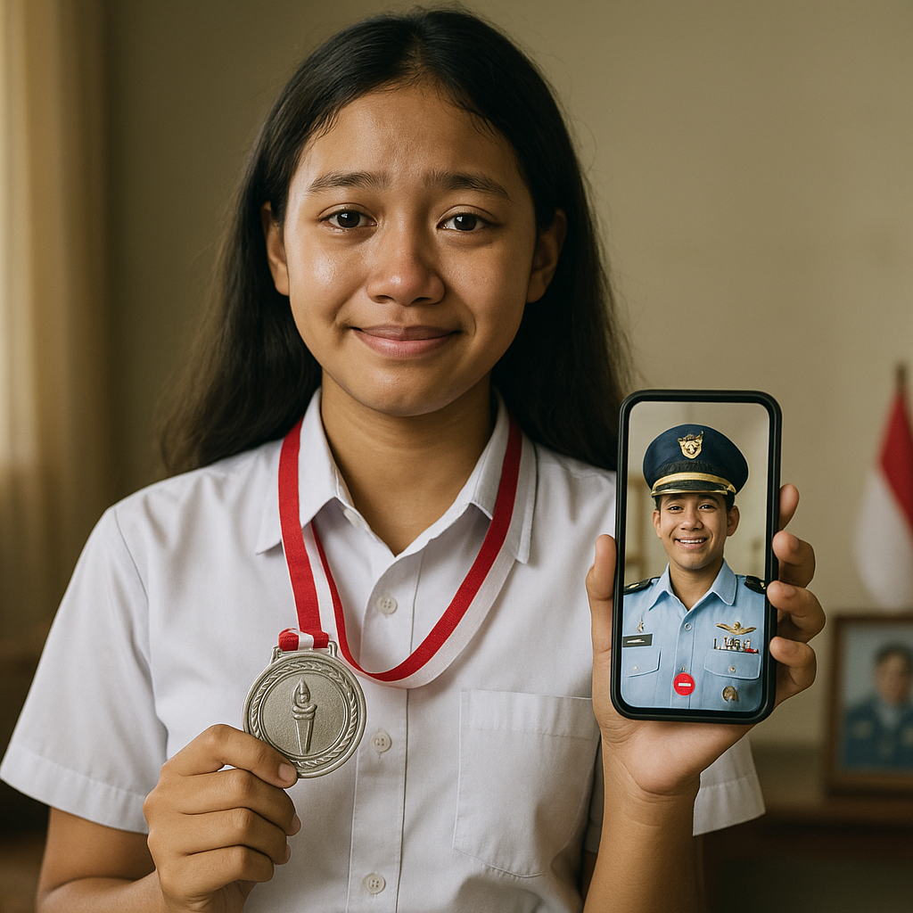 Anak Prajurit TNI AU Raih Medali Olimpiade Sains, Hadiah untuk Ayah yang Sedang Tugas