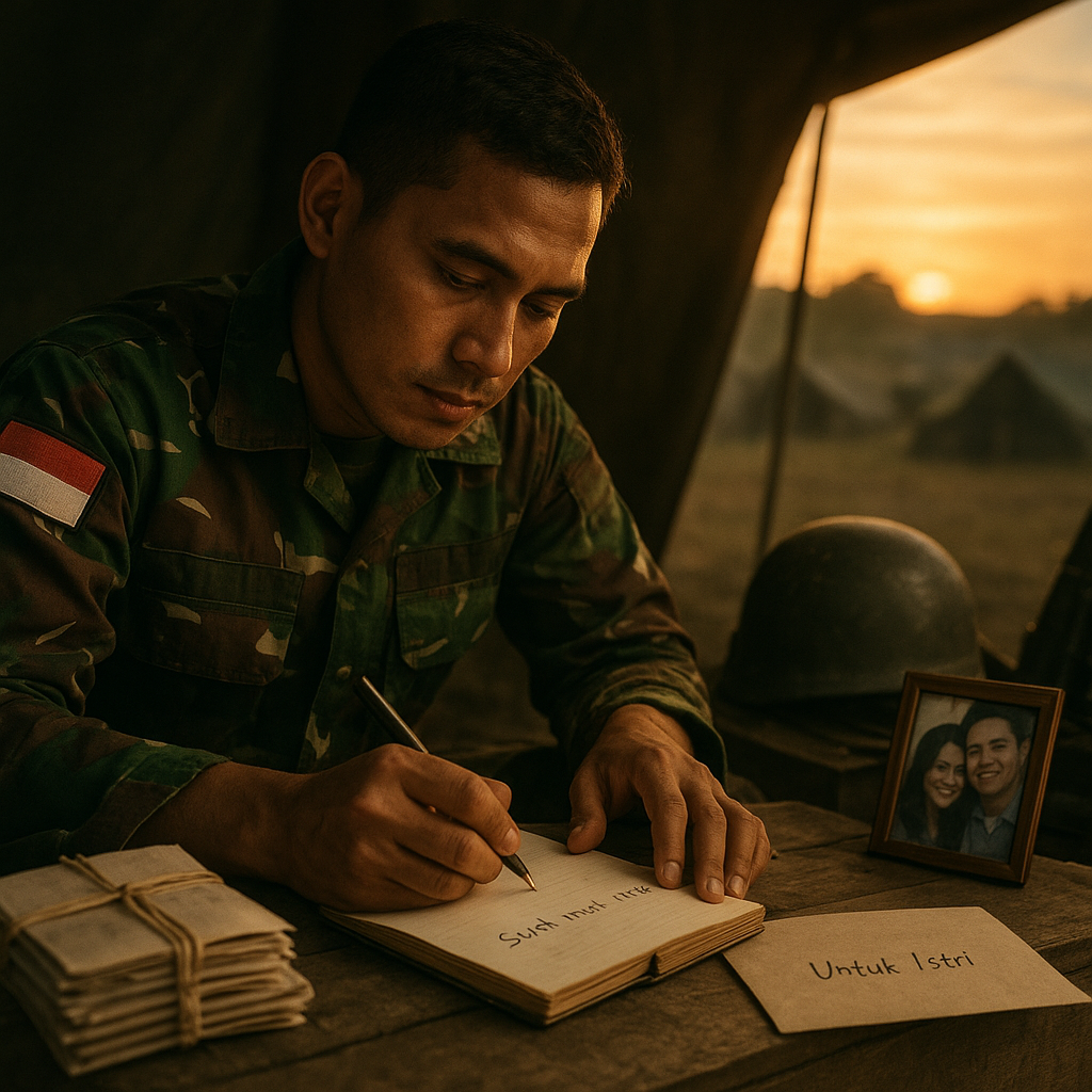 Surat Cinta dari Medan Tempur: Prajurit TNI Tulis 100 Hari untuk Istri di Rumah