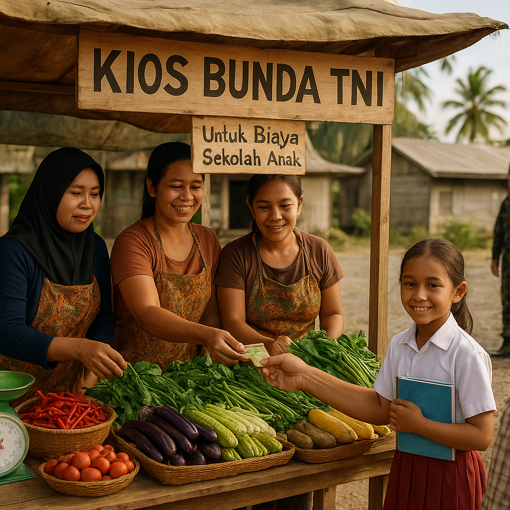 Kios 'Bunda TNI' di Perbatasan: Istri Prajurit Jualan Sayur Demi Biaya Sekolah Anak