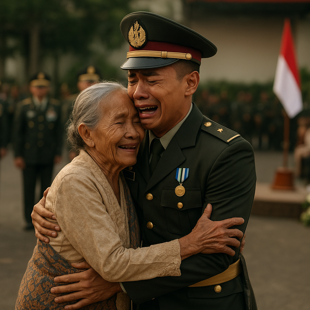 Upacara Kenaikan Pangkat yang Mengharukan: Ibu 80 Tahun Tiba-tiba Hadir dari Desa