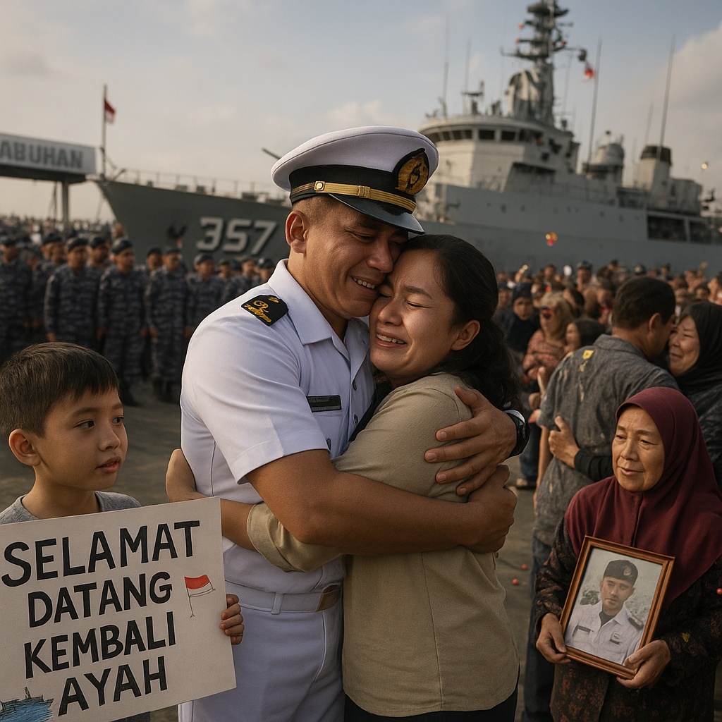 Keluarga Besar Sambut Kapal Perang: Momen Haru Awak KRI Usai Tugas 9 Bulan di Laut Lepas
