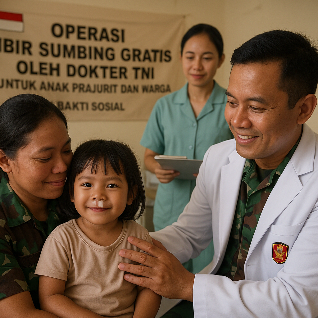 Operasi Bibir Sumbing Gratis oleh Dokter TNI untuk Anak Prajurit dan Warga