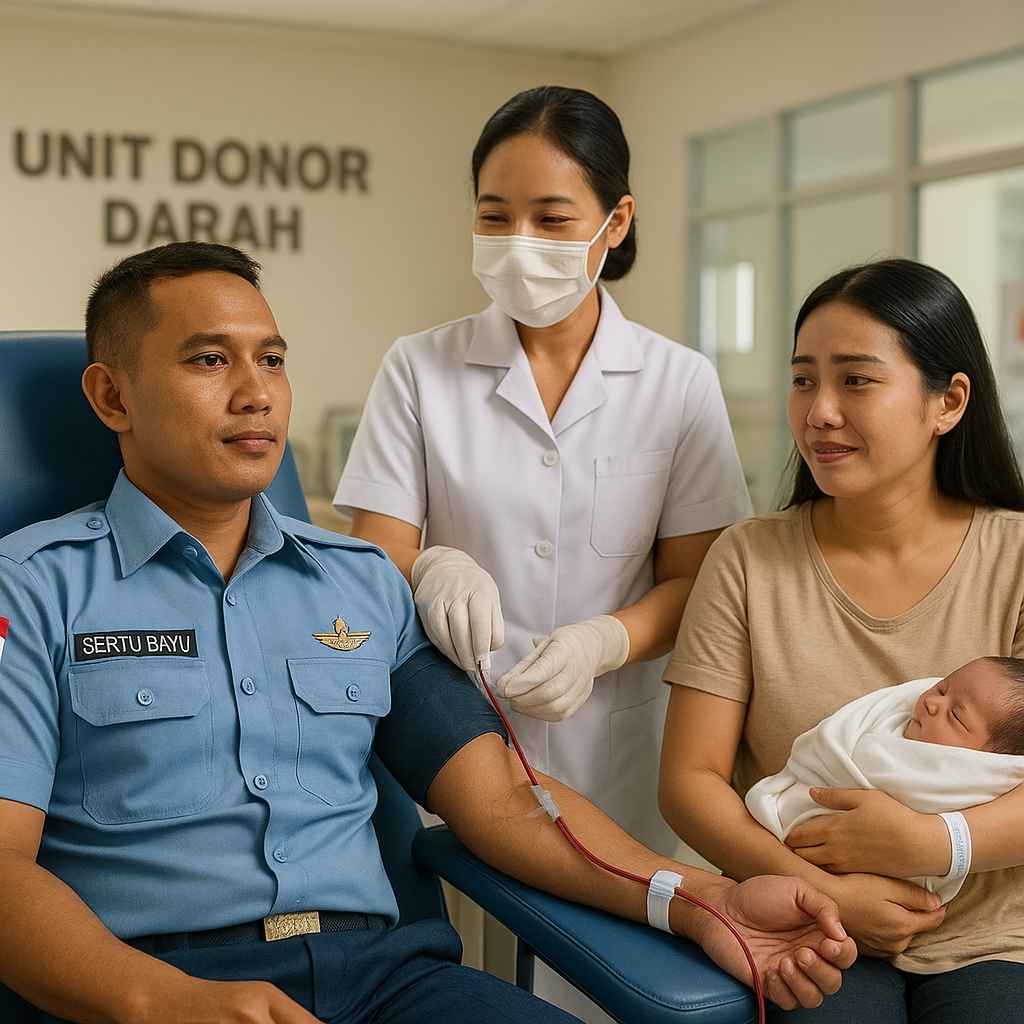 Prajurit TNI AU Jadi Donor Darah Rutin, Terinspirasi Istri yang Selamat dari Persalinan