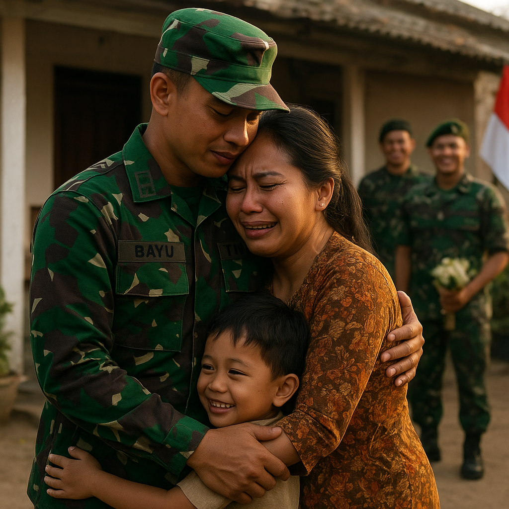 Kisah Haru Reuni Keluarga Prajurit TNI Usai 3 Tahun Bertugas di Perbatasan