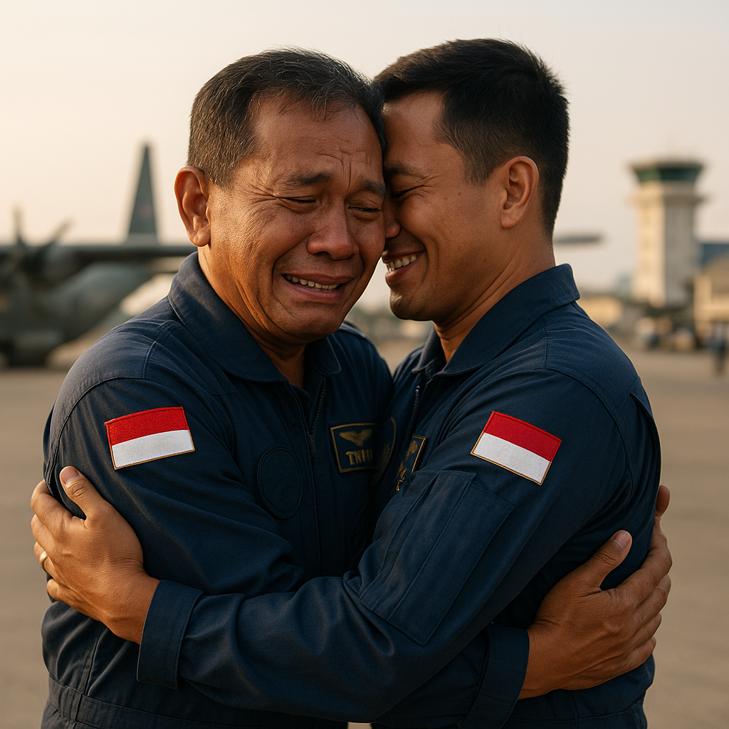 Dua Perwira TNI, Ayah dan Anak, Saling Sambut di Pangkalan Udara Halim
