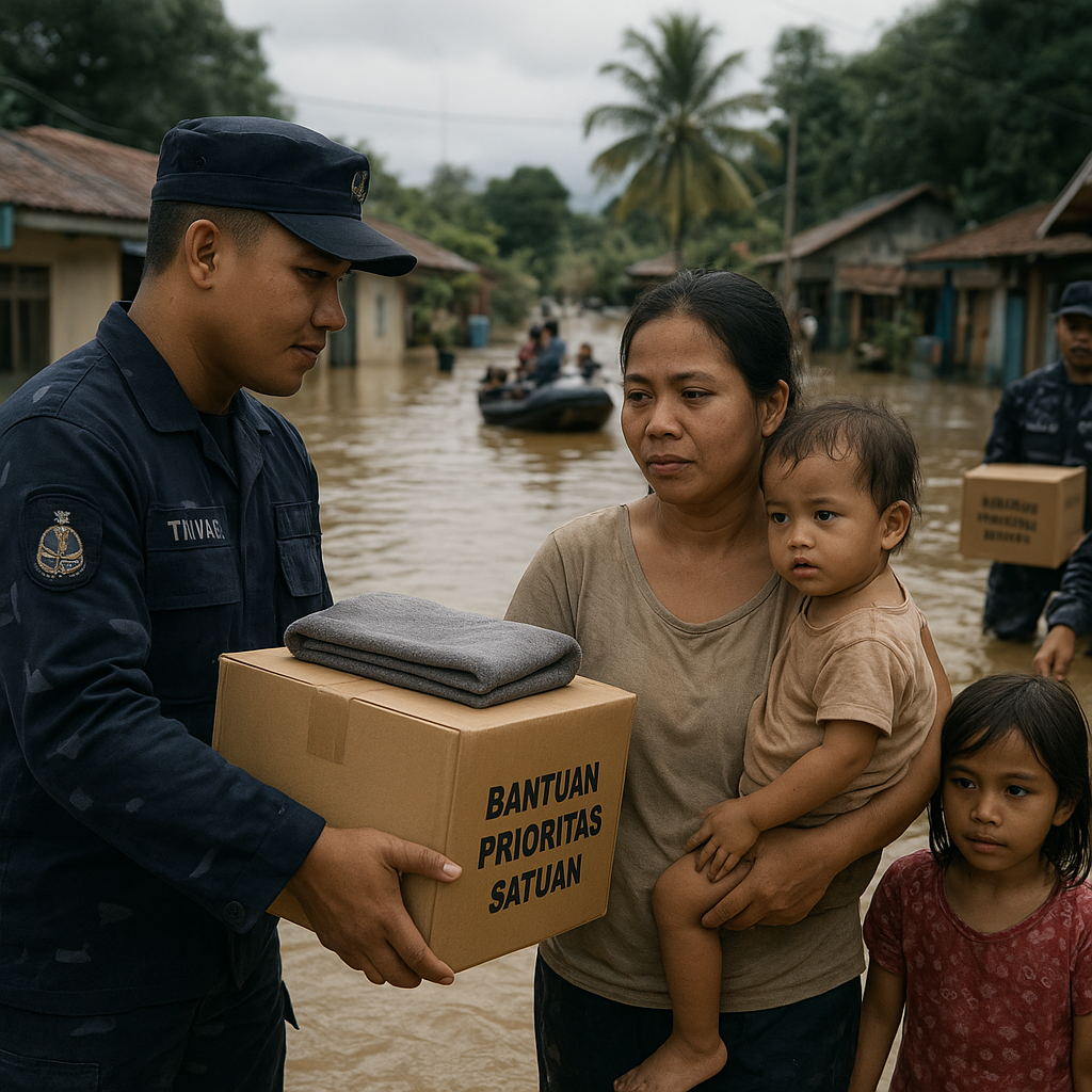 Keluarga Prajurit TNI AL di Manado Menghadapi Bencana Banjir, Dapat Bantuan Prioritas dari Satuan