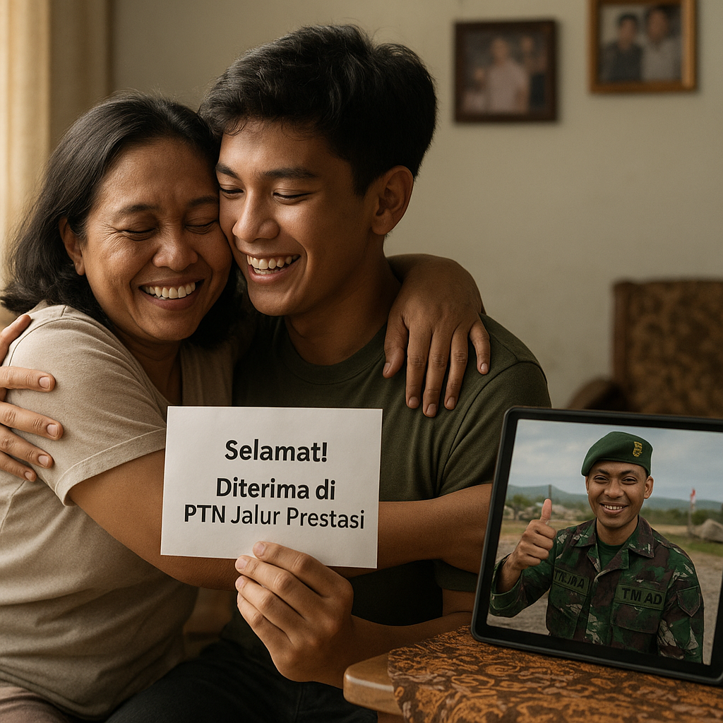 Anak Prajurit TNI AD di Medan Berhasil Masuk PTN Jalur Prestasi, Ayah di Perbatasan Memberikan Sambungan Video
