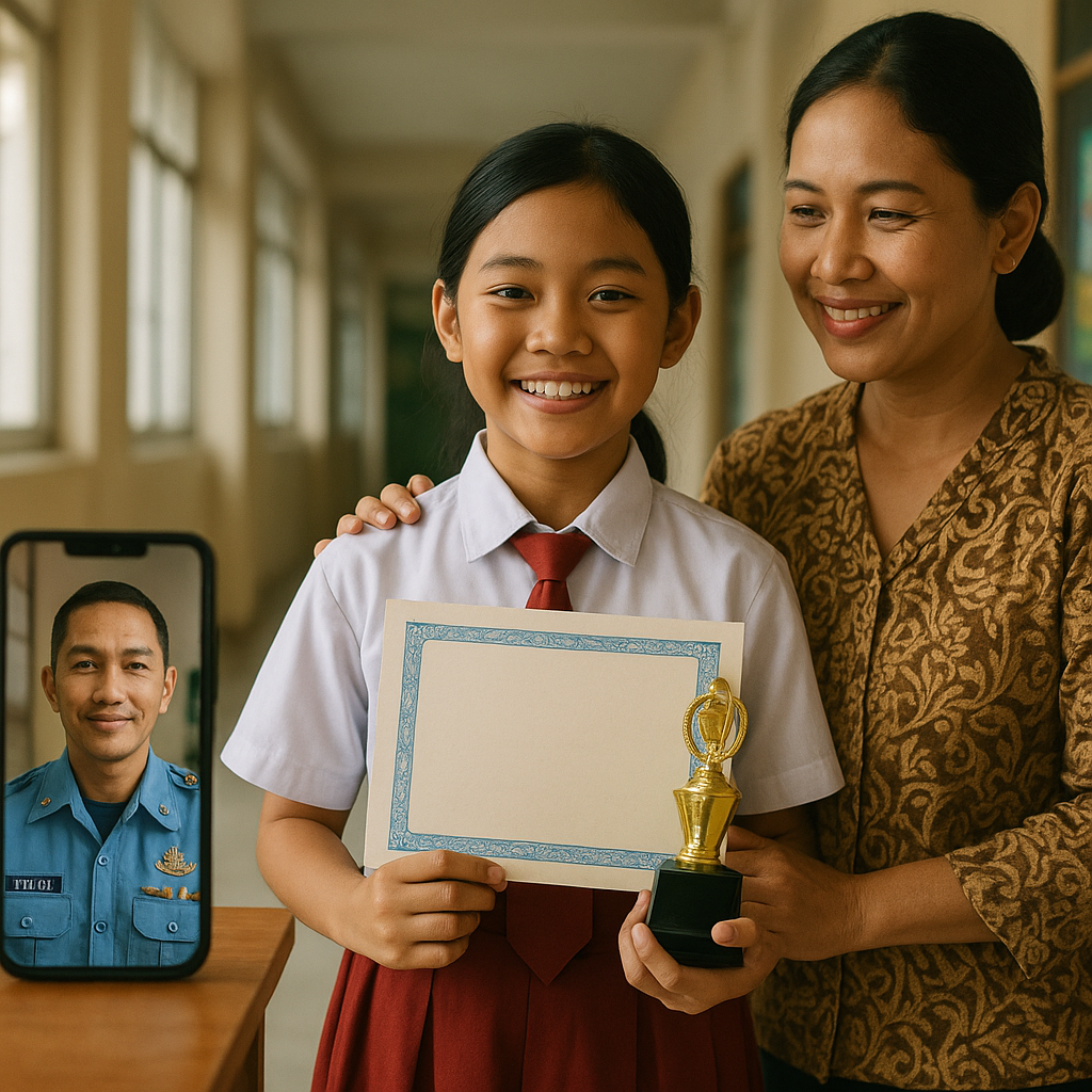 Anak Prajurit TNI AU Berprestasi di Sekolah meski Ayah sering Bertugas