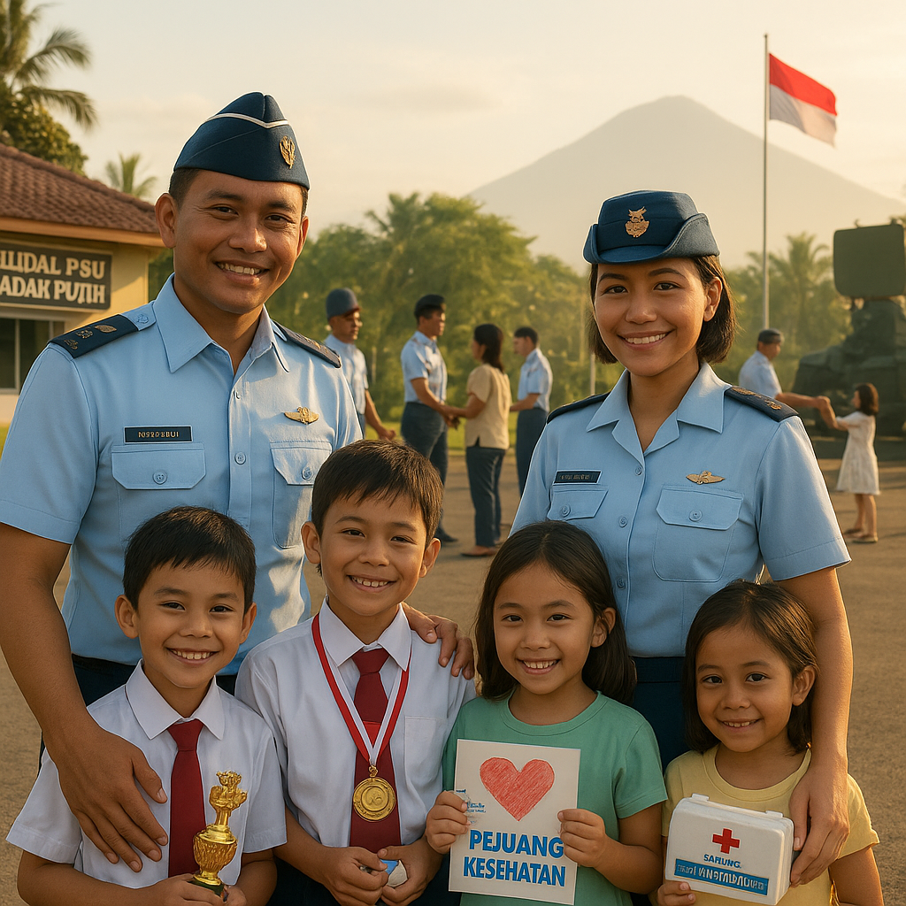 Semangat Keluarga di Batalyon Rudal Penangkis Serangan Udara Pertama TNI AU di Bali, Anak-Anak Jadi Pejuang Kesehatan dan Prestasi
