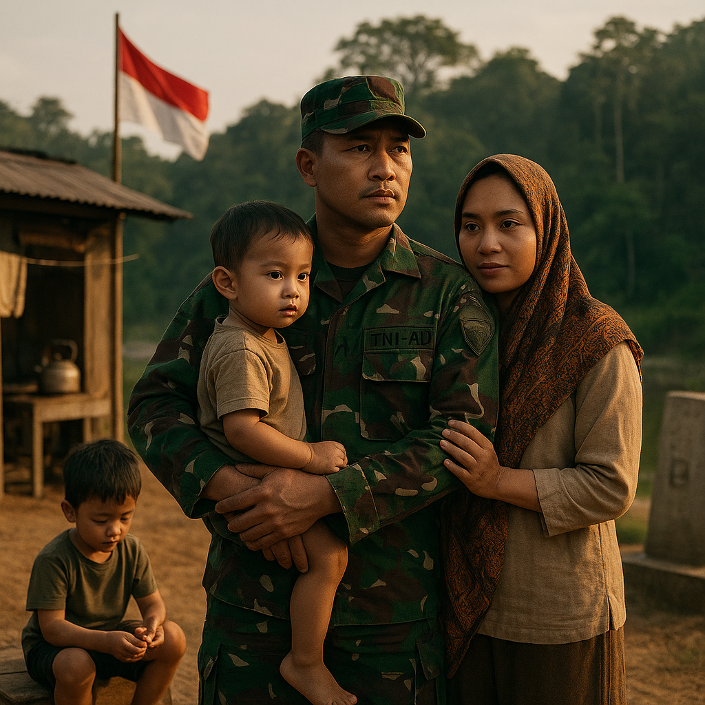 Pengabdian dan Perjuangan di Tapal Batas: Kisah Prajurit TNI AD Menjaga Perbatasan Bersama Keluarga