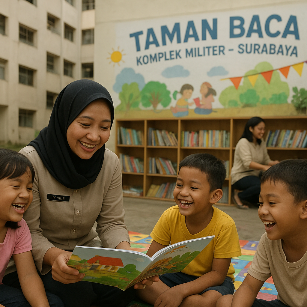Inisiatif Istri Prajurit Membangun Taman Baca untuk Anak-anak Komplek Militer