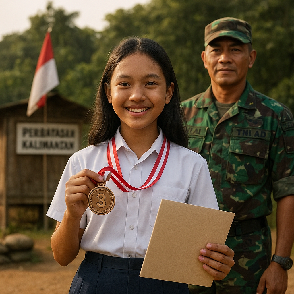 Anak Prajurit TNI AD Raih Medali Olimpiade Sains, Dedikasi Ayah dari Pos Perbatasan