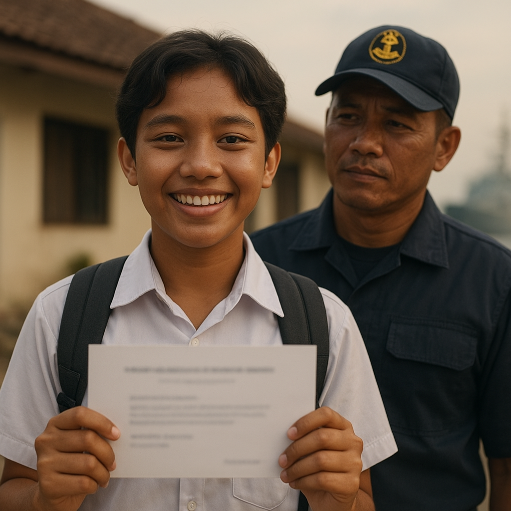 Anak Prajurit TNI AL Raih Beasiswa, Bukti Prestasi di Tengah Keterbatasan Waktu Orangtua