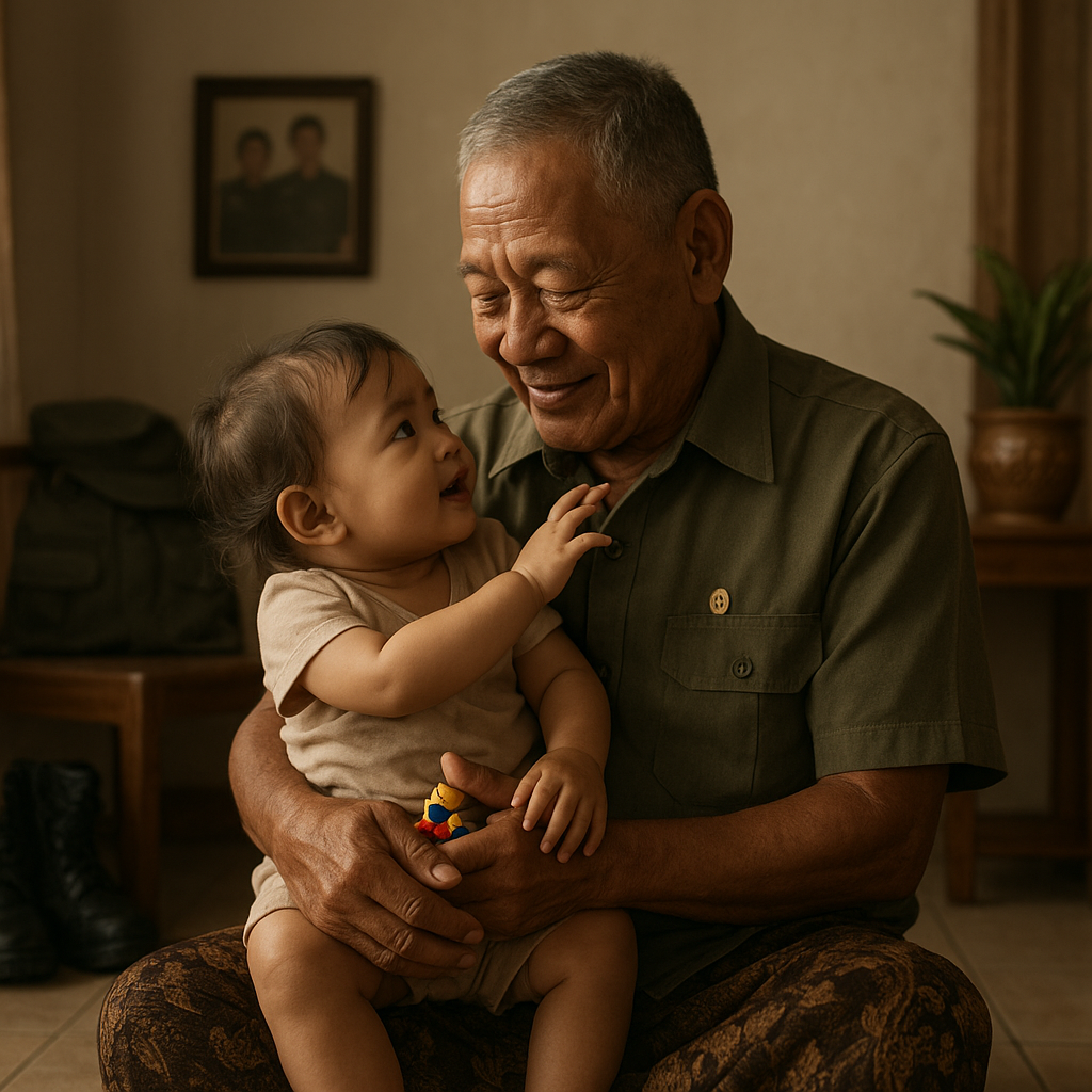 Kakek Prajurit TNI Jaga Cucu Sendirian saat Anak dan Menantu Bertugas Bersamaan