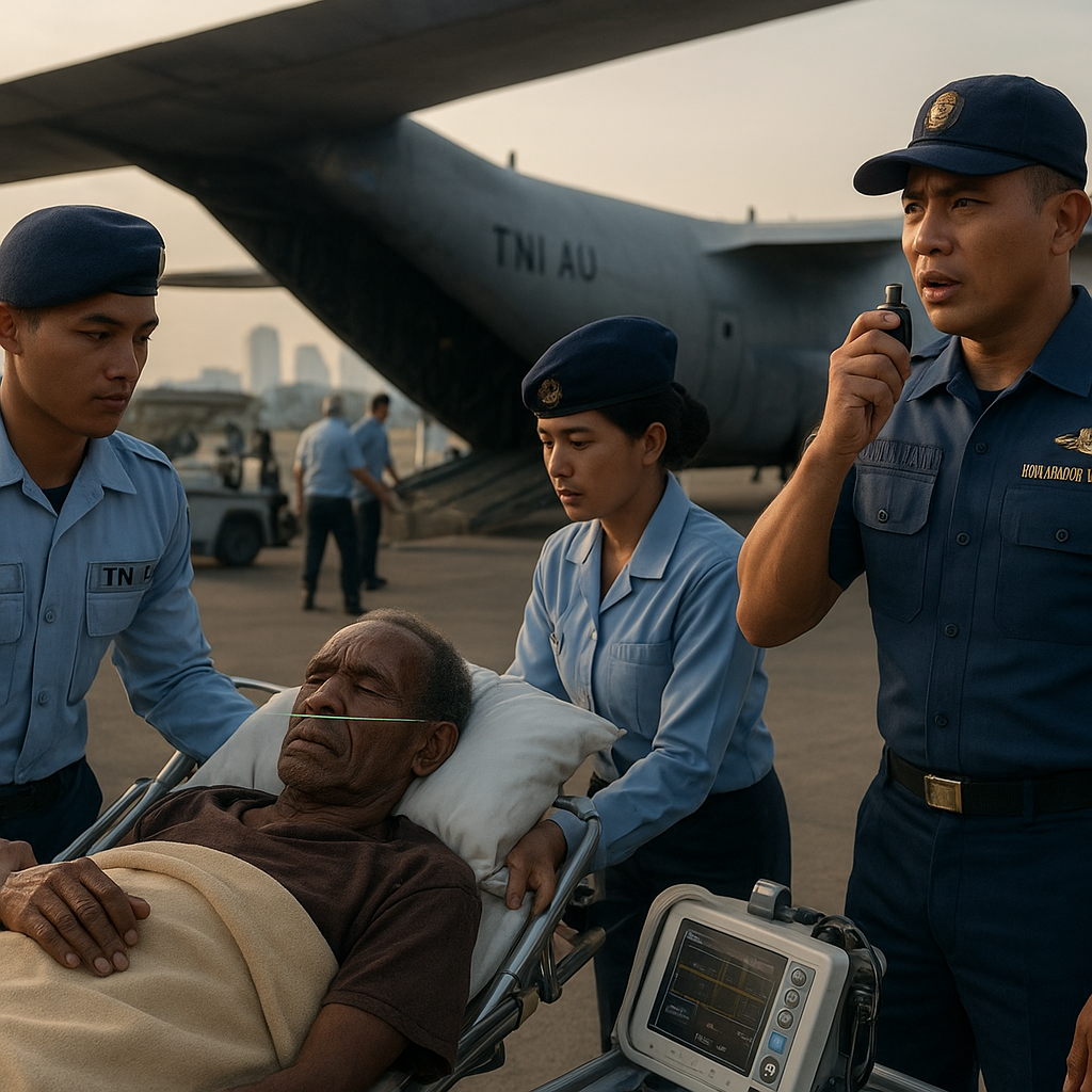 TNI AU Membawa Ayah Prajurit yang Sakit dari Papua ke Jakarta untuk Berobat
