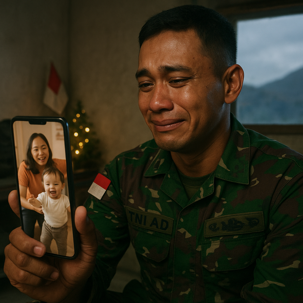 Momen Natal: Prajurit TNI AD di Perbatasan Menerima Video Call Kejutan dari Anak yang Baru Bisa Berjalan