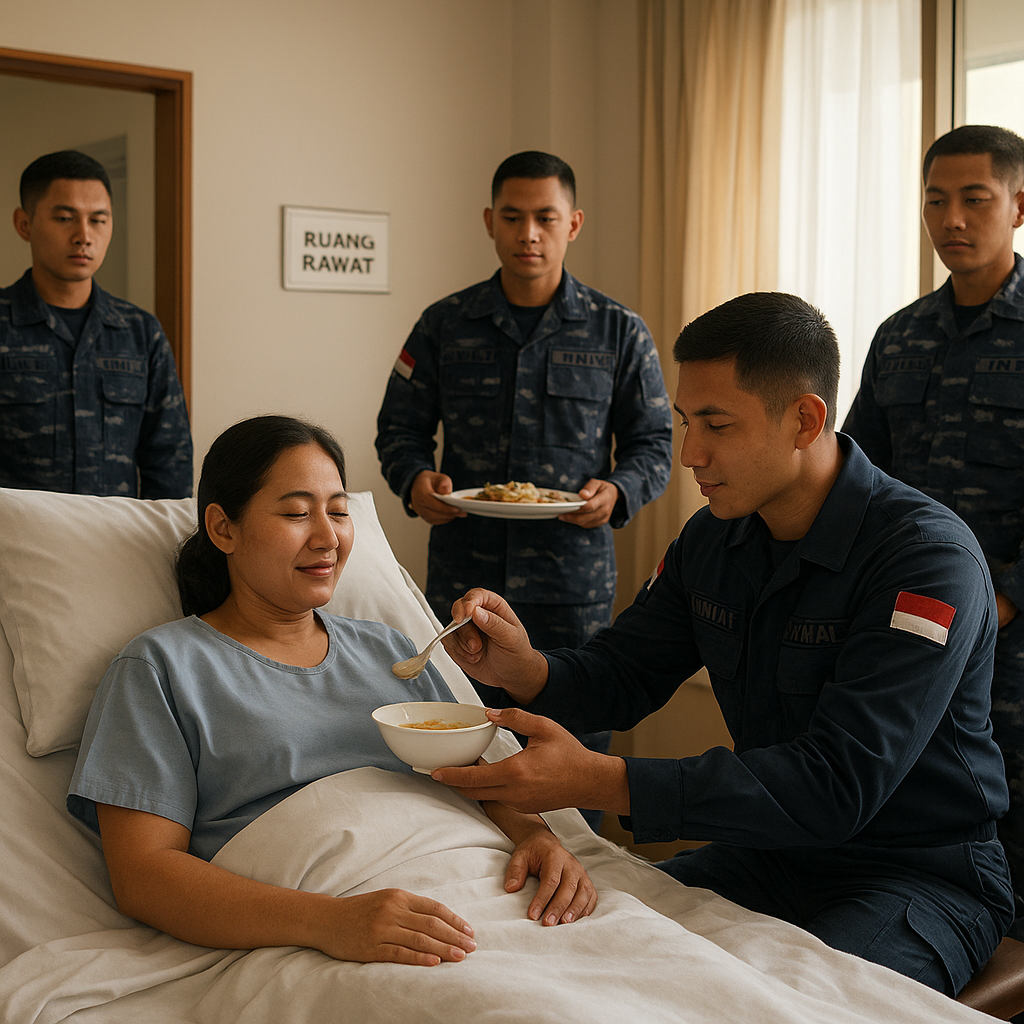 Istri Prajurit TNI AL Jalani Operasi, Rekan-rekan Satuan Bergantian Menjaga dan Menyiapkan Makanan