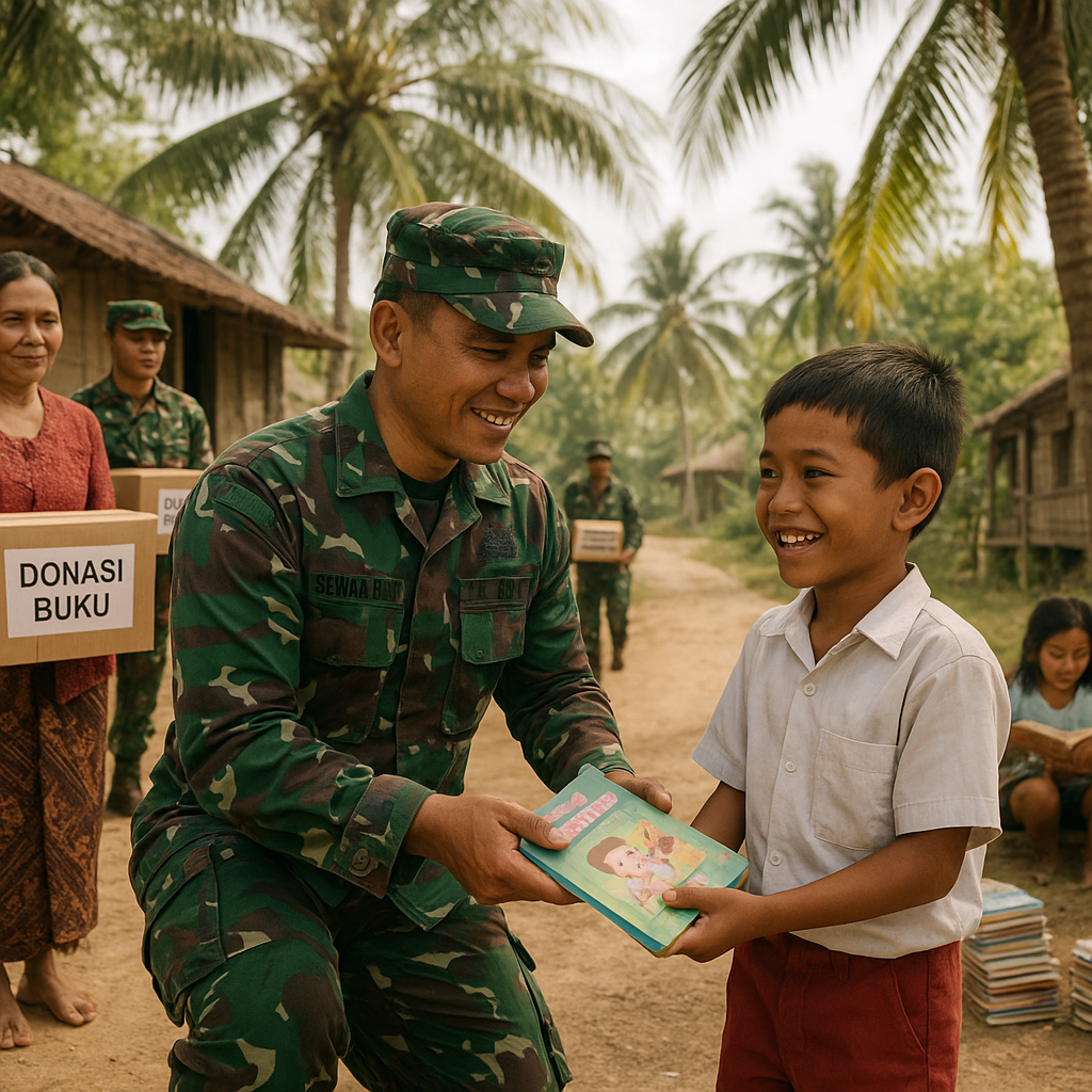 Donasi Buku dari Garis Depan: Prajurit TNI Mengumpulkan Buku untuk Anak-anak di Kampung