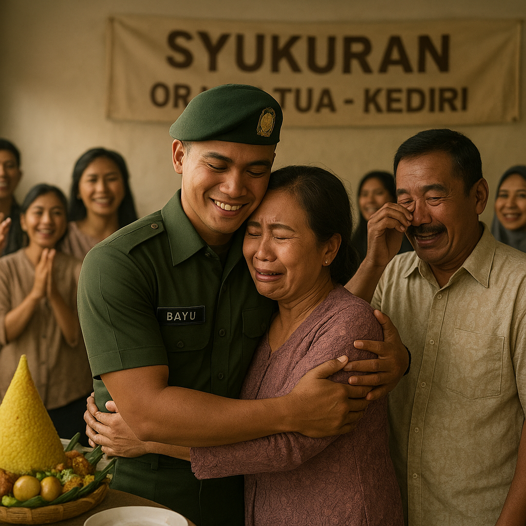 Kejutan Pulang Kampung: Anak Prajurit TNI AD Tiba-tiba Hadir di Acara Syukuran Orang Tuanya