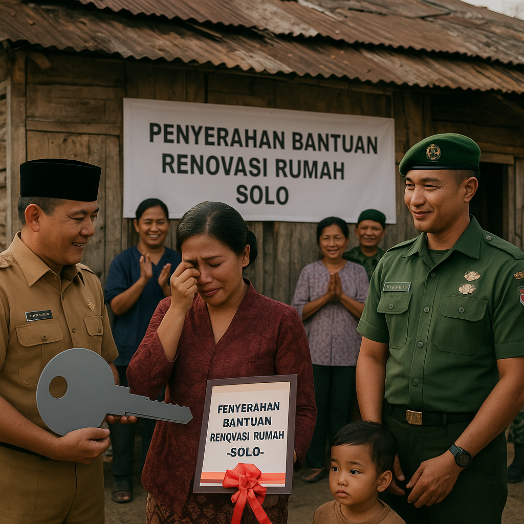 Upacara Sederhana Penyerahan Bantuan Renovasi Rumah untuk Keluarga Prajurit TNI AD yang Tinggal di Rumah Kayu Lapuk
