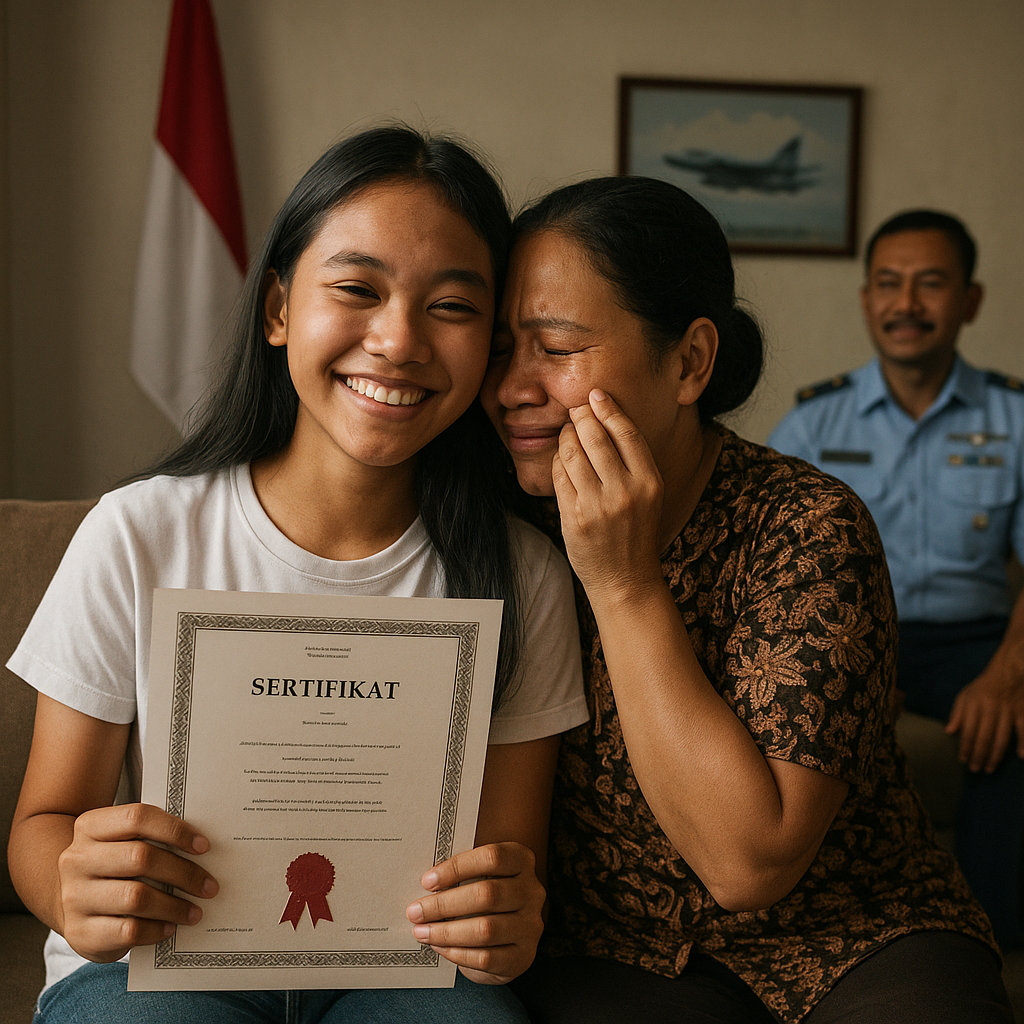 Anak Prajurit TNI AU Raih Nilai UN Tertinggi, Bukti Ketahanan Keluarga di Tengah Tugas Ayah