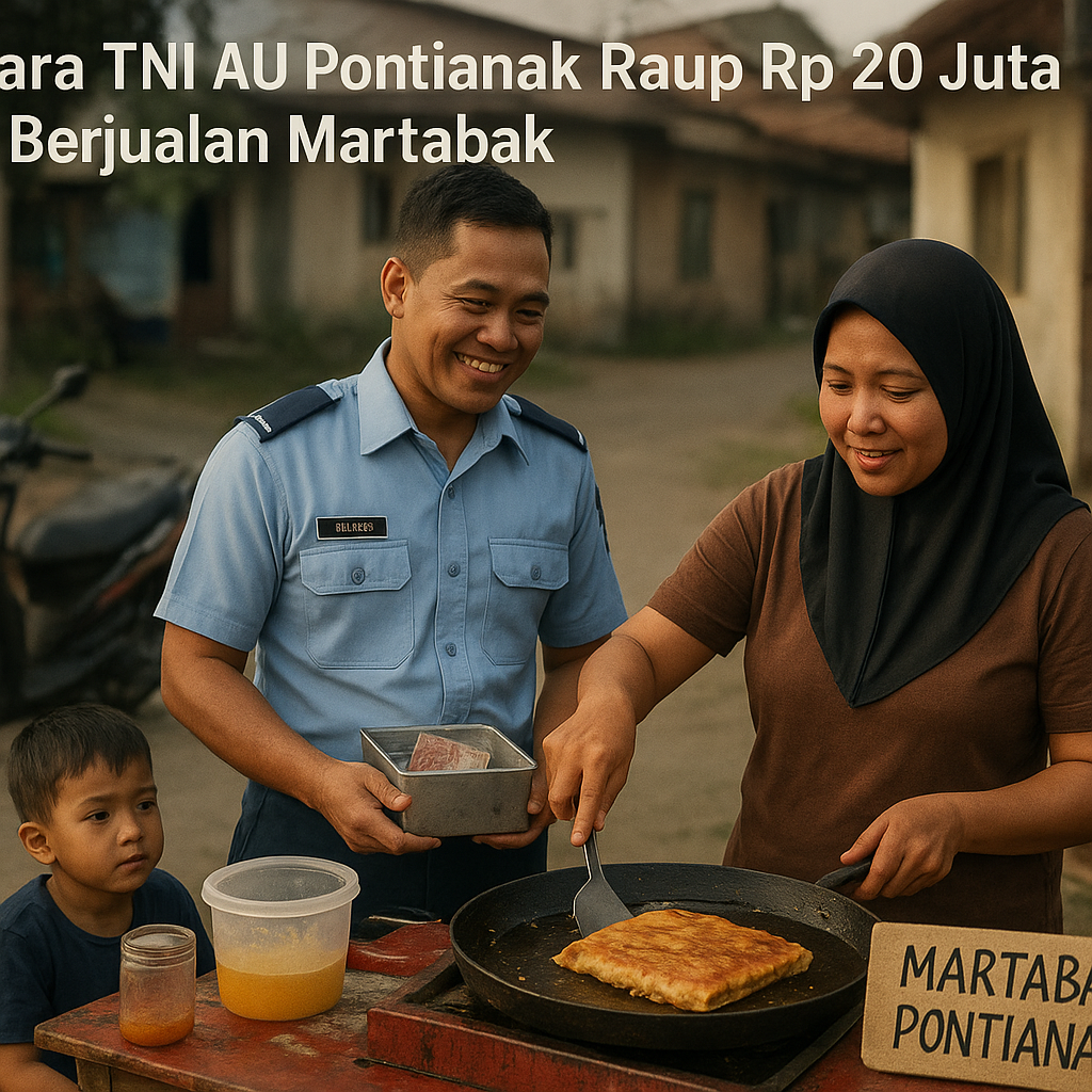 Bintara TNI AU Pontianak Raup Rp 20 Juta dari Berjualan Martabak, Kisah Perjuangan Cukupi Kebutuhan Keluarga