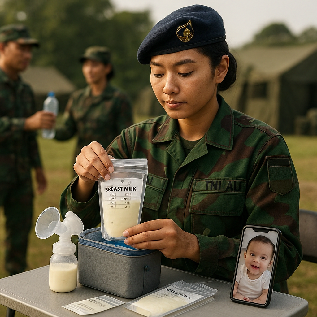 Prajurit Wanita TNI AU Sukses Menyusui dan Menyimpan ASI Perah Selama Bertugas Latihan