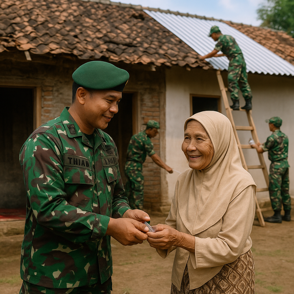 Janda Lansia Prajurit Terima Bantuan Renovasi Rumah dari TNI AD