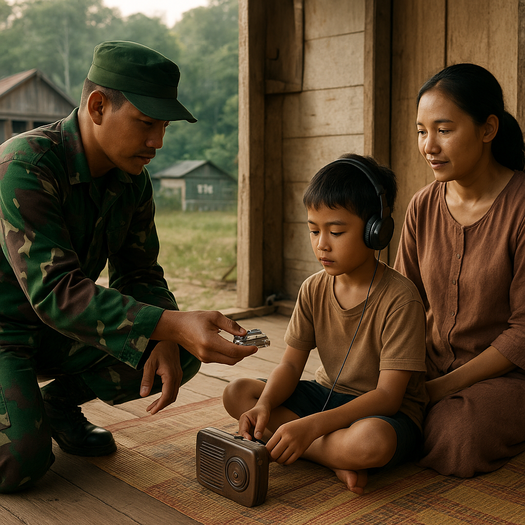 Anak Prajurit TNI di Perbatasan Belajar dengan Radio, Sang Ayah Bawa Baterai dari Pos Setiap Pekan